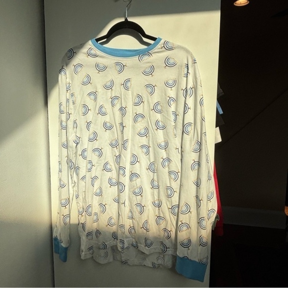 Men’s Pajamas with Blue and White menorahs
